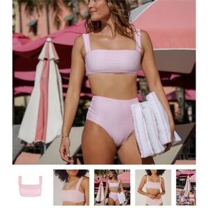 Pink Gingham Bikini Set